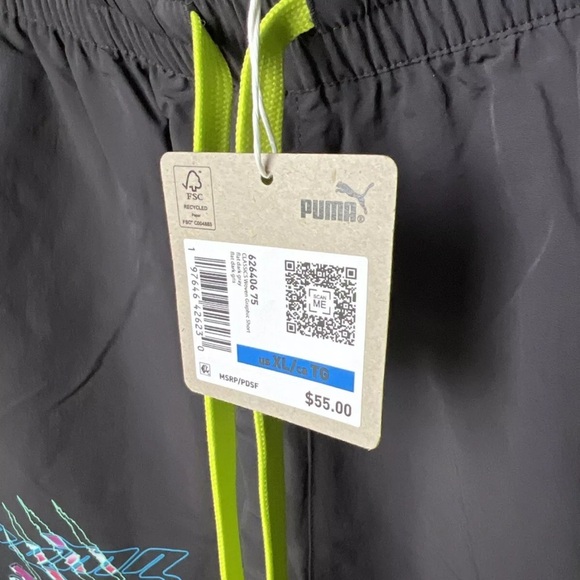 Puma Classics Woven Graphic Shorts Black Size XL NWT $55 - Picture 6 of 11